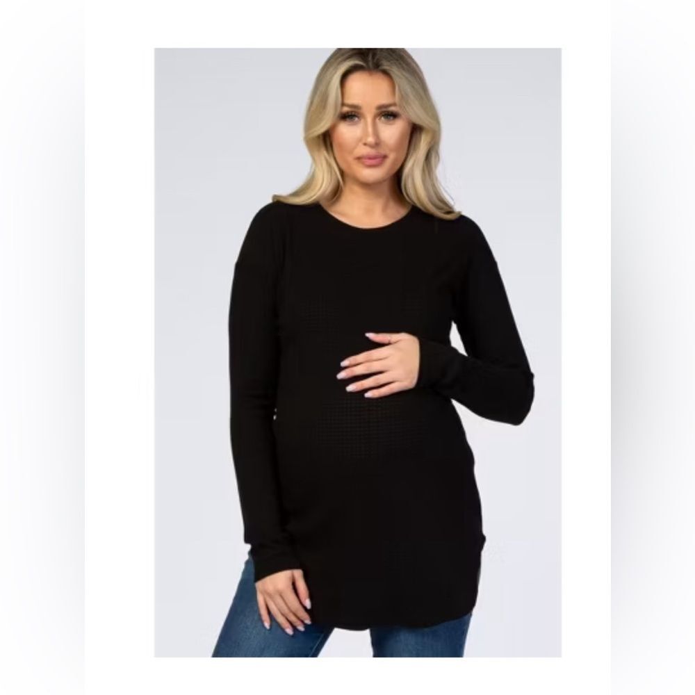 MOTHERHOOD Maternity black knit cotton sweater sz M